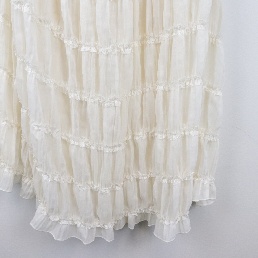 NWT Arcina Ori Juliette Skirt Cream Medium Maxi Tiered - Picture 6 of 10